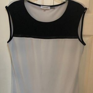 Calvin Klein Black and White Sleeveless Top